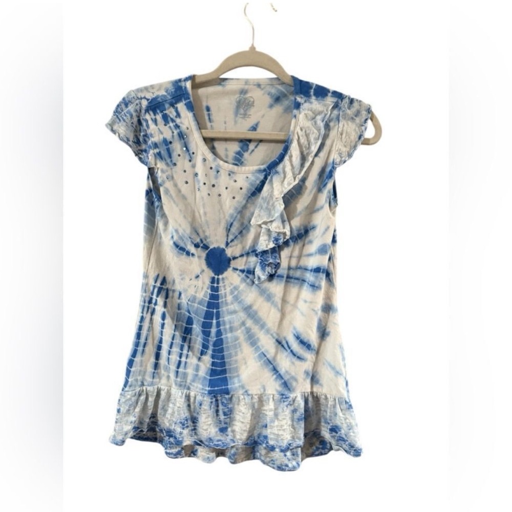 Justice Blue Swirl Ruffle Tee - Picture 2 of 8